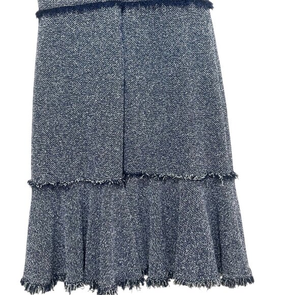 Rebecca Taylor Tweed Ruffle Dress Women 6 Blue Knee Length Preppy Office Classic - Picture 15 of 16